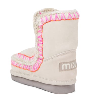 Embroidered shearling-lined suede boots | Mou Kids