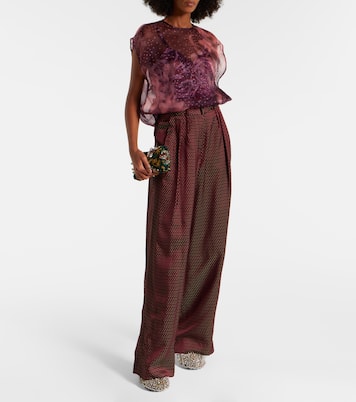 Layered printed silk-blend top | Dries Van Noten