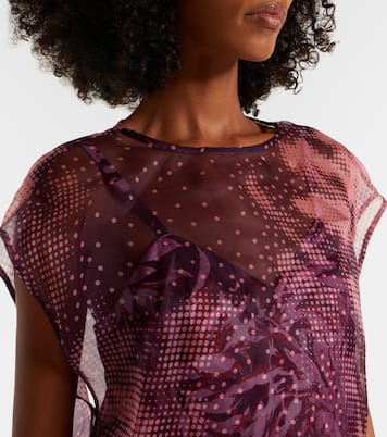 Layered printed silk-blend top | Dries Van Noten