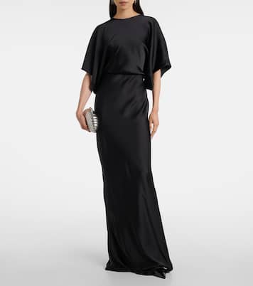Vestido de fiesta Obie de satén drapeado | Norma Kamali