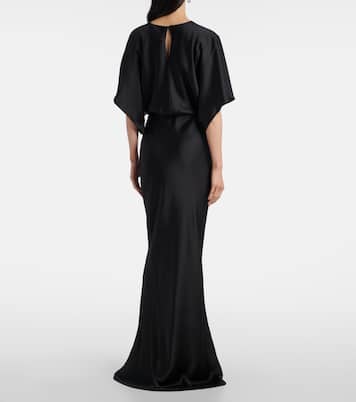 Vestido de fiesta Obie de satén drapeado | Norma Kamali