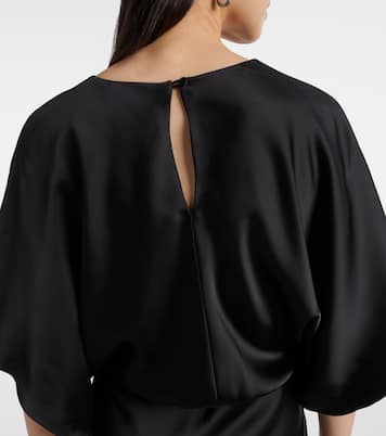 Vestido de fiesta Obie de satén drapeado | Norma Kamali