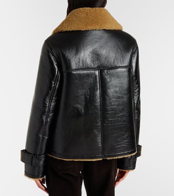 Chaqueta Danika de piel con borrego | Veronica Beard