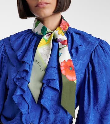 Printed twill silk scarf | Gucci