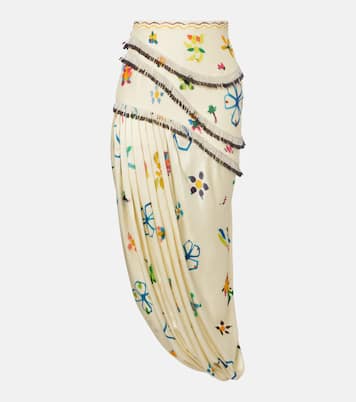 Sidi embellished linen-blend midi skirt | Alémais