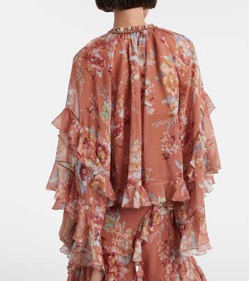 Awaken floral cotton and silk blouse | Zimmermann