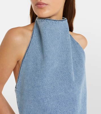 Floral-appliqué denim minidress | Magda Butrym