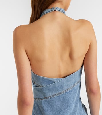 Floral-appliqué denim minidress | Magda Butrym