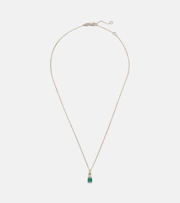 Luxe 14kt gold (585/1000) necklace with emerald and diamond | Stone and Strand