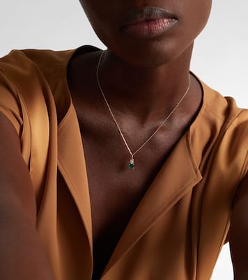 Luxe 14kt gold (585/1000) necklace with emerald and diamond | Stone and Strand