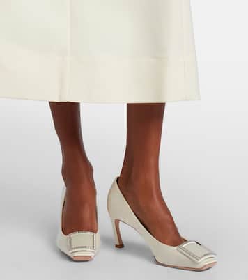 Trompette 70 embellished satin pumps  | Roger Vivier