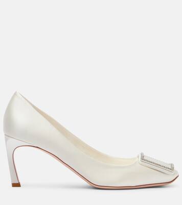 Trompette 70 embellished satin pumps  | Roger Vivier