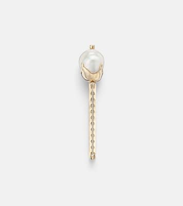 14kt gold brooch with diamonds and pearls | Mateo