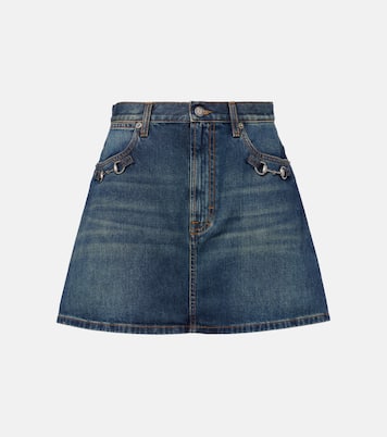 Horsebit denim miniskirt | Gucci