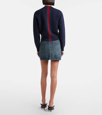 Horsebit denim miniskirt | Gucci
