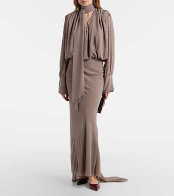 Scarf-detail maxi dress | Rotate