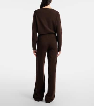 بنطلون واسع من الصوف والكشمير | Jardin des Orangers