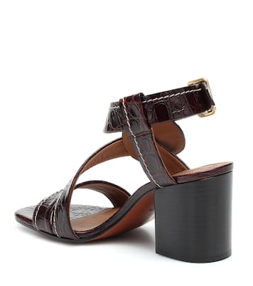 Candice croc-effect leather sandals | Chloé