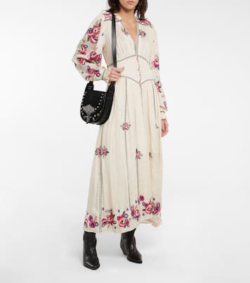 Robe longue Moyrae en soie à fleurs | Isabel Marant