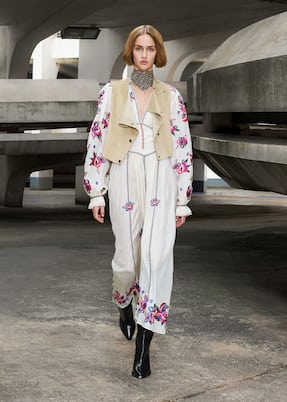 Robe longue Moyrae en soie à fleurs | Isabel Marant