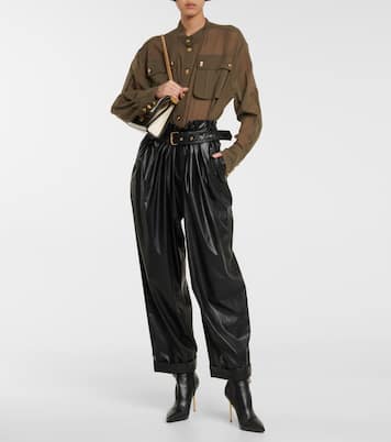 Paperbag-Hose aus Lederimitat | Balmain