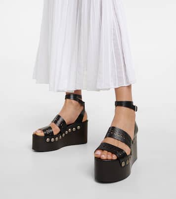 Sandales compensées en cuir | Alaïa