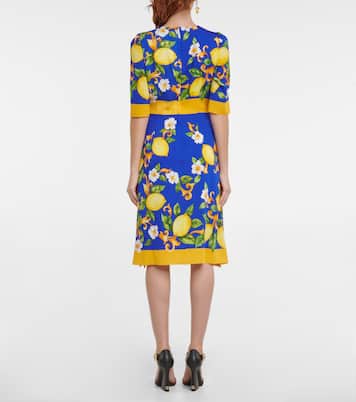 Abito midi in misto seta con stampa | Dolce&Gabbana