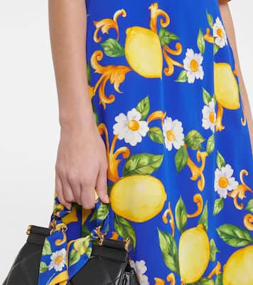 Abito midi in misto seta con stampa | Dolce&Gabbana