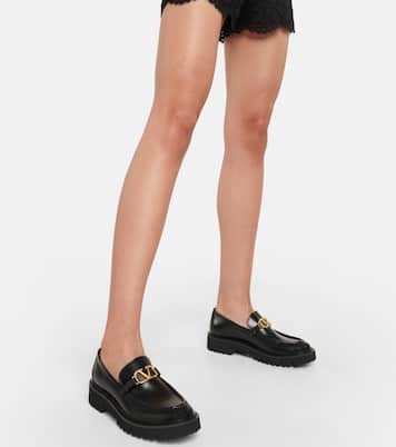 VLogo leather loafers | Valentino Garavani