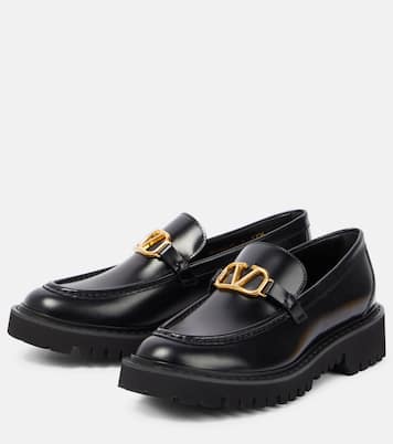 VLogo leather loafers | Valentino Garavani