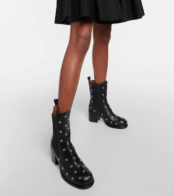 Bottines en cuir à ornements | Alaïa