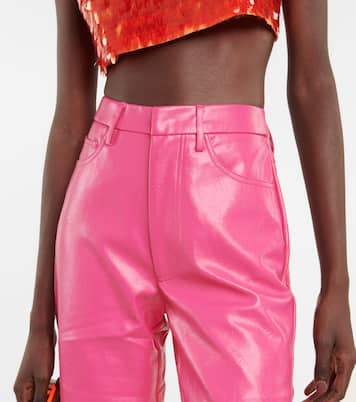 Pantalon Rotie à taille haute en cuir synthétique | Rotate