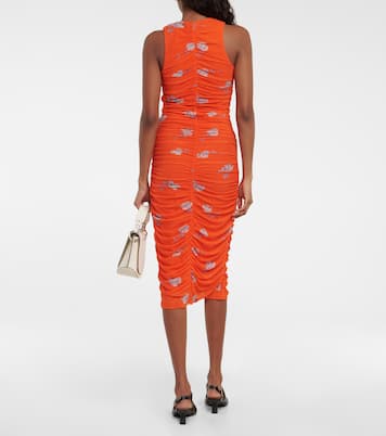 Floral ruched midi dress | Ganni