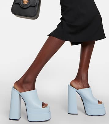Leather platform mules | Versace