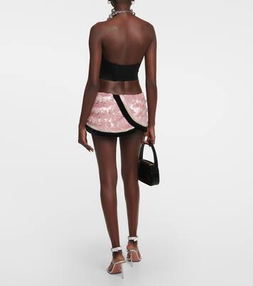Embellished ponte jersey crop top | Area