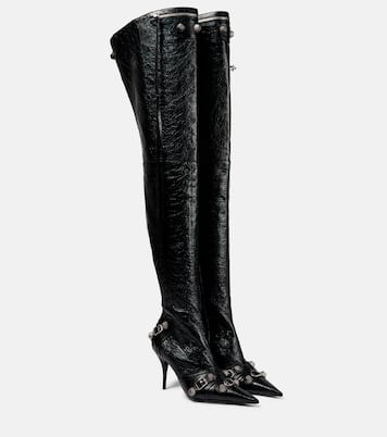 Overknee-Stiefel Cagole aus Leder | Balenciaga