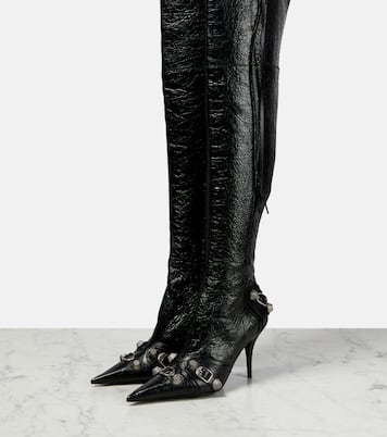 Overknee-Stiefel Cagole aus Leder | Balenciaga