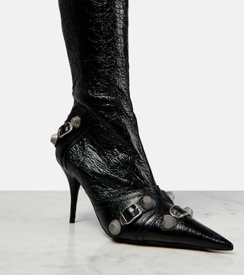 Overknee-Stiefel Cagole aus Leder | Balenciaga