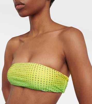 Top bikini a fascia con cristalli | Self-Portrait