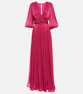 Mira pleated georgette gown | Costarellos