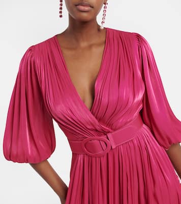 Mira pleated georgette gown | Costarellos