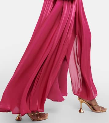 Mira pleated georgette gown | Costarellos