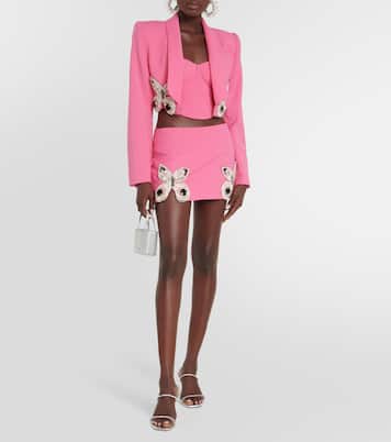 Embellished cropped wool blazer | Area