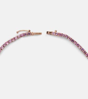 Collier en or rose 14 ct et saphirs roses | Roxanne First