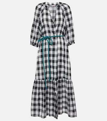 Vestido midi de algodón a cuadros | Eres