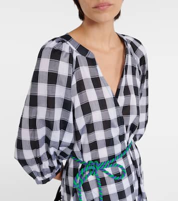 Vestido midi de algodón a cuadros | Eres