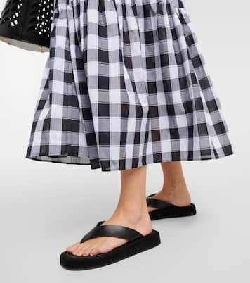 Vestido midi de algodón a cuadros | Eres