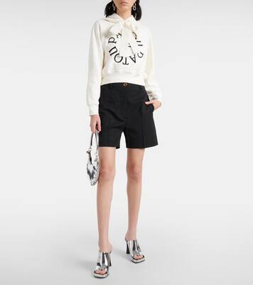 Sudadera de algodón cropped con logo | Patou
