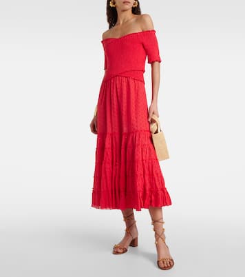 Soledad off-shoulder cotton midi dress | Poupette St Barth