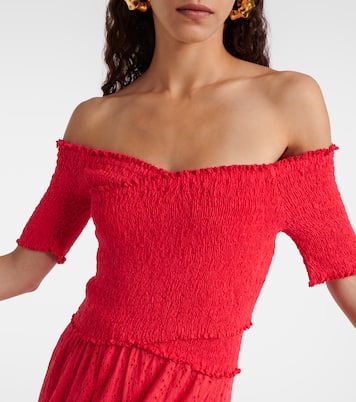 Soledad off-shoulder cotton midi dress | Poupette St Barth